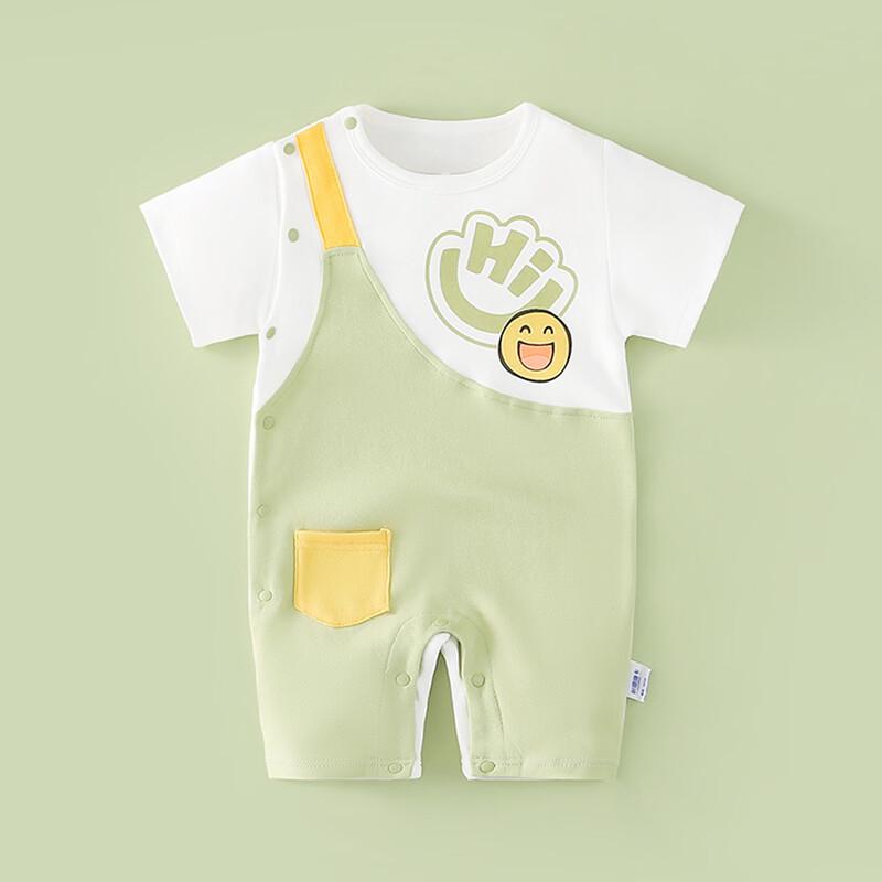 Baby Summer Short-Sleeve Cotton Romper 80
