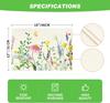 Daisy Eucalyptus Lavender Floral Leaves Spring Placemats Set of 4,12x18 Inch Seasonal Table Mats for Party Kitchen Dining Decoration