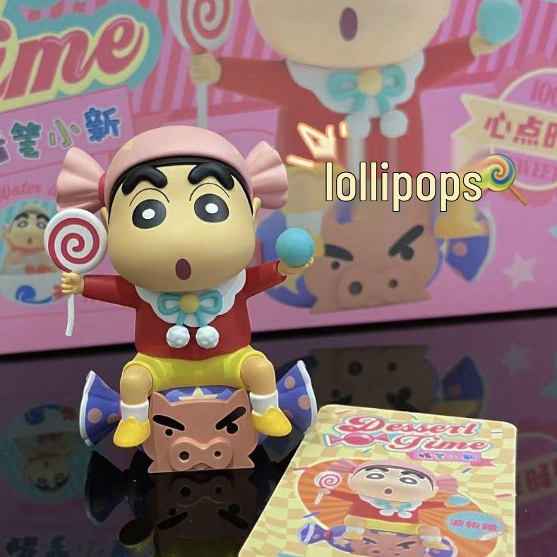 Crayon Shin-chan Hand-painted Snack Time Figures - Cake Decorations & Desktop Ornaments, Perfect for Birthday Gifts.