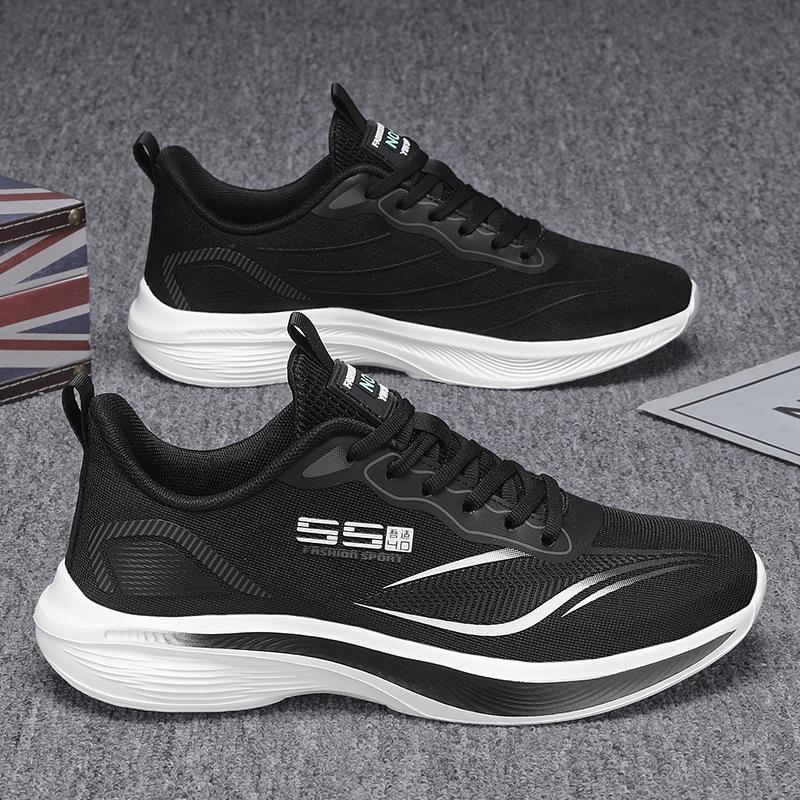 2025 men's shoes spring new trend mesh sports shoes breathable and lightweight running shoes shock-absorbing versatile fashion running shoes