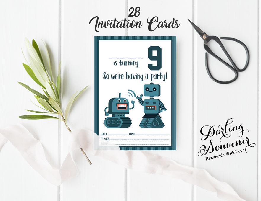 Darling Souvenir Hvit bursdagsinvitasjonskort 28 stk Fyll eller skriv inn tomme invitasjoner Utskrivbare festrekvisita 5 x 7 tommer