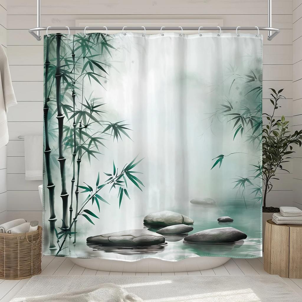 Zen Bamboo Garden Shower Curtain- Multi-Style Bath Decor, Perfect for Those Who Love Nature-Inspired and Practical Designs