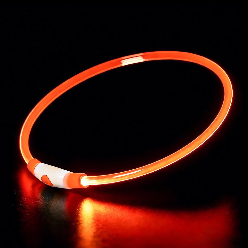 USB Rechargeable LED Dog Collar - Adjustable Light-Up Neck Ring for Large, Medium, and Small Dogs