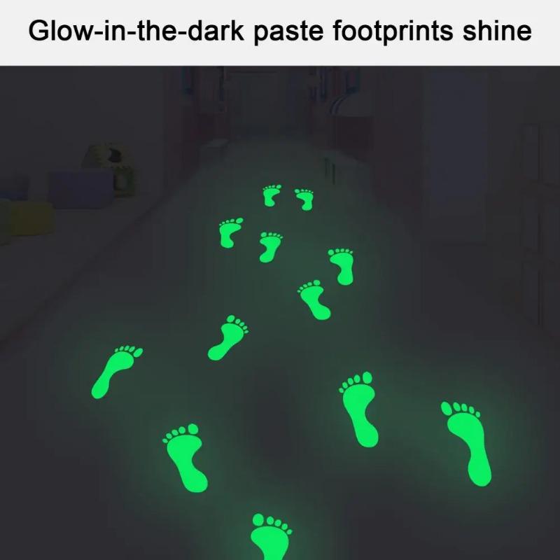 Pvc Footprint Sticker Halloween Glow-in-the-dark Footprint Sticker Set for Room Bedroom Decor Waterproof Pvc for Holiday