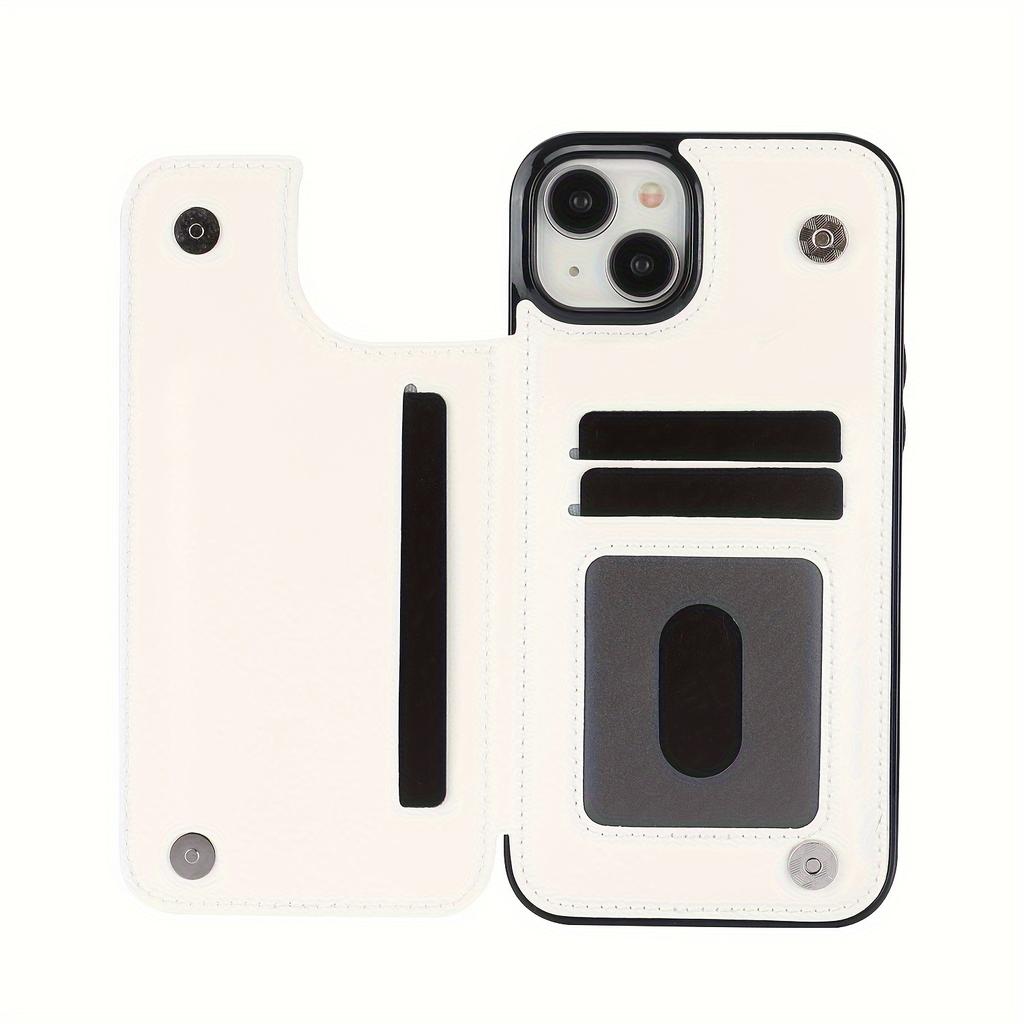 Handytasche, Brieftaschen-Handyhülle mit Kartenhalter, PU-Lederhülle mit Ständer und Kartenfächern, doppeltem Magnetverschluss und langlebiger, stoßfester Hülle für das iPhone