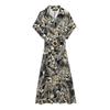 Kaslead New Arrival Women's Clothing Fashion Style Linen Blend Tropical Style Print Dress 1165116