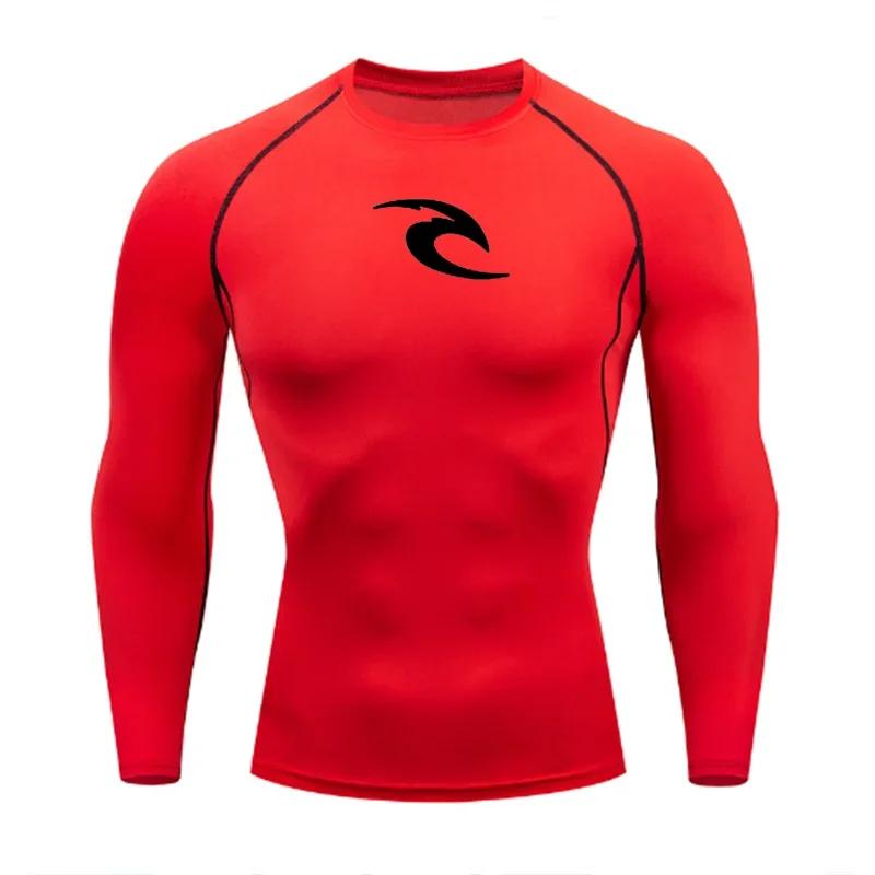 Men's Boxing Training Bottoming Long-sleeved Compression Shirt Outdoor Running Breathable Quick-drying Elastic T-shirt S-3XL
