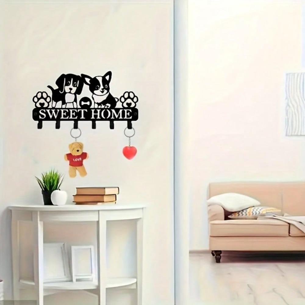 Durable Dog Shaped Wall Hook Key Organizer Easy Install Multi Purpose Home Decor Gift
