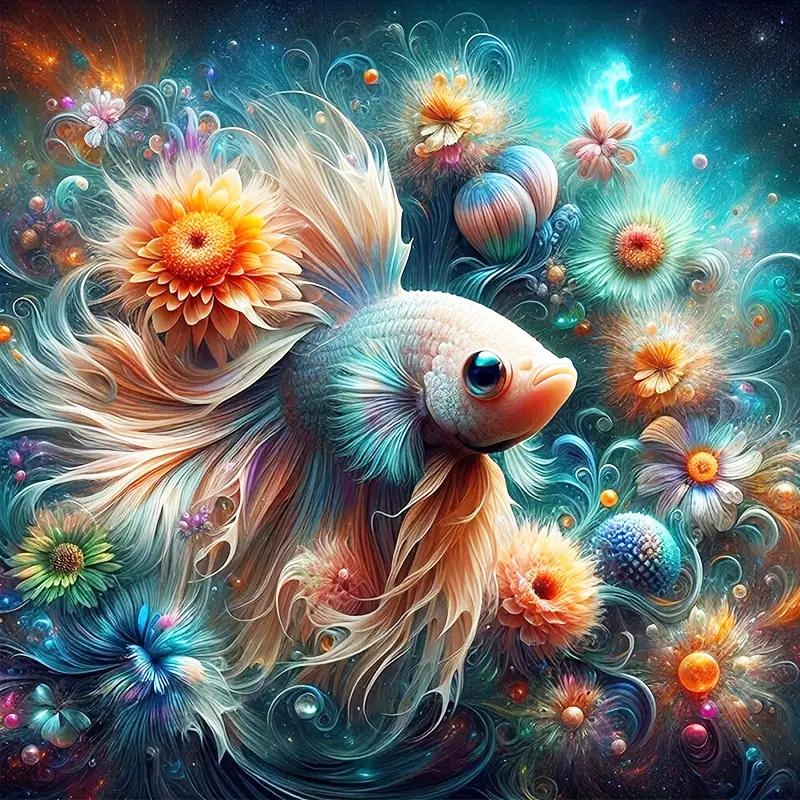 

Нови надходження Алмазна вишивка Риба 5d Зроби сам Мозаїка Тварина Картина зі страз Прикраса стіни для дому Подарунок ручної роботи Round 40x40cm