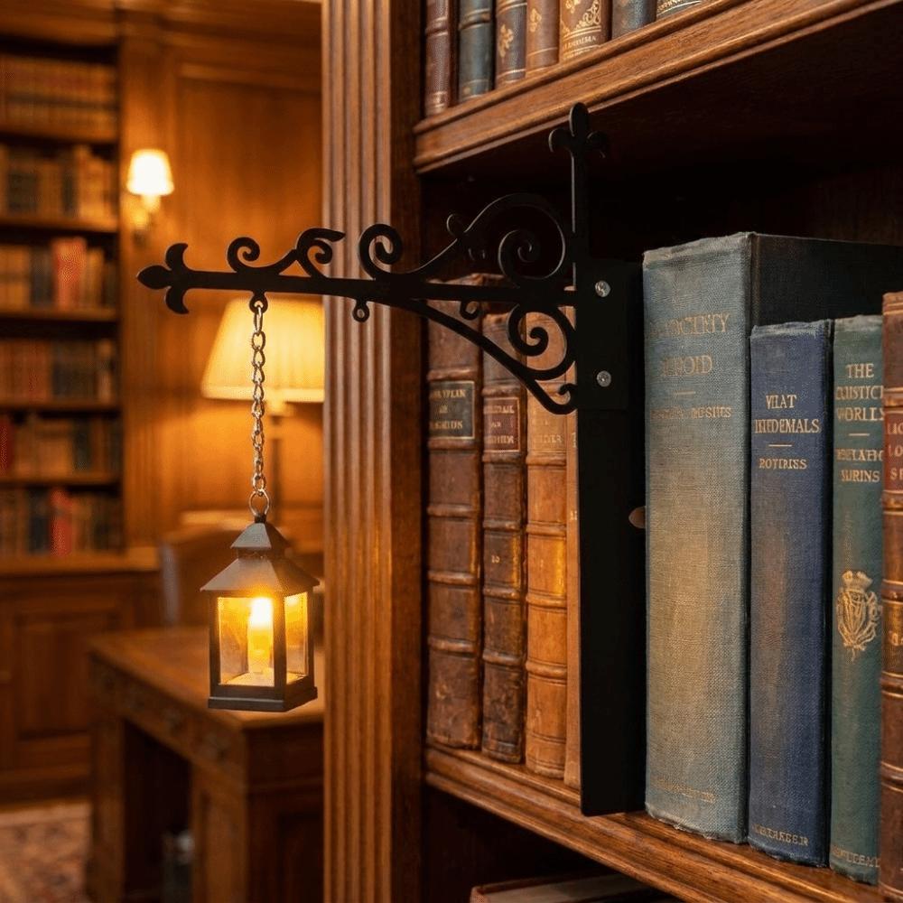 Metal Bookshelf Lantern Light Warm Yellow Library Reading Lamp Bookshelf Ghost Light Reading