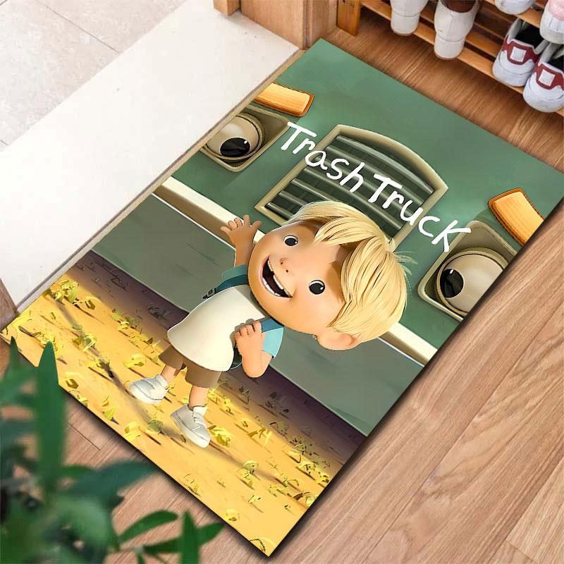 Trash Truck Carpet Rug for Living Room Bedroom Home Sofa Decoration,Kids Play Non-slip Floor Mat