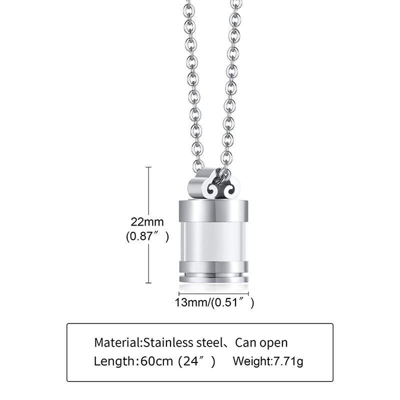 

Прозрачные полые заполняемые стеклянные ожерелья-трубочки для женщин и мужчин, мемориальные кулоны-урны серебряный