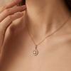 925 Sterling Silver Vintage Zircon Compass Pendant Necklace Women Dainty Retro Jewelry Gift