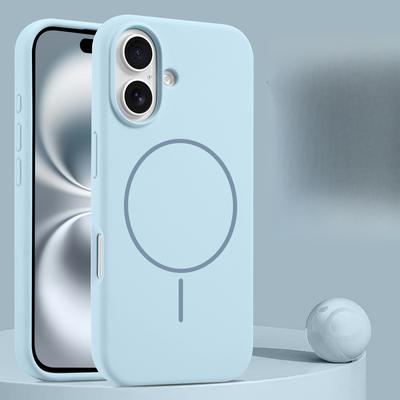 Applicable To IPhone16PROMAX Mobile Phone Case 14 Liquid Magnetic Strong Magnetic Thin Circle Silicone Shell Apple 13/15
