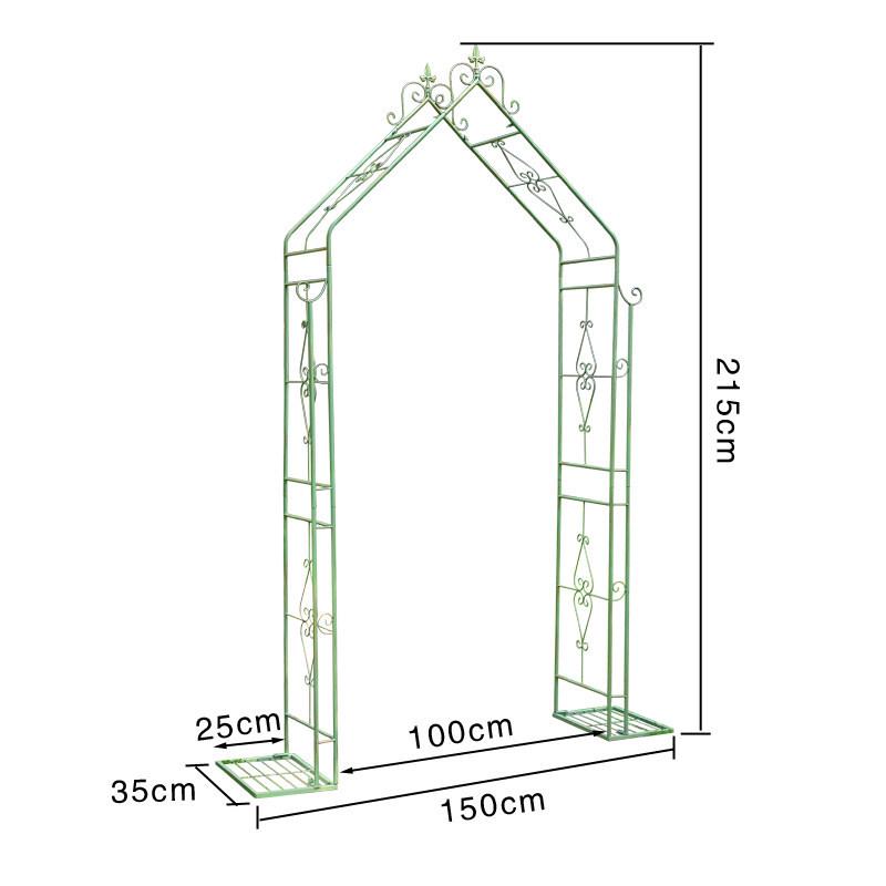 American Wrought Iron Garden Arch Flower Stand & Climbing Frame with Base Tray for Terrace and B&B Decor