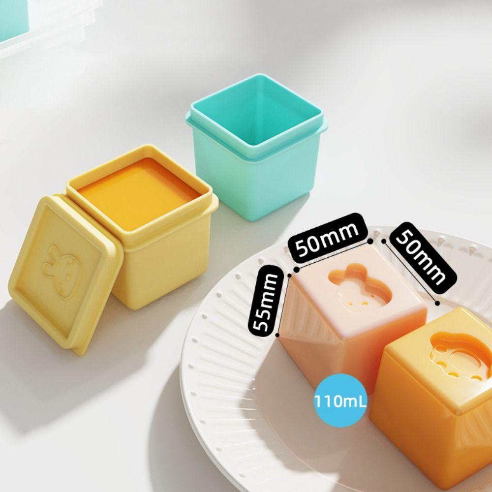 Silicone Ice Cube Tray Square Puree Container Food Storage Container Ice Cube Mold  Snack