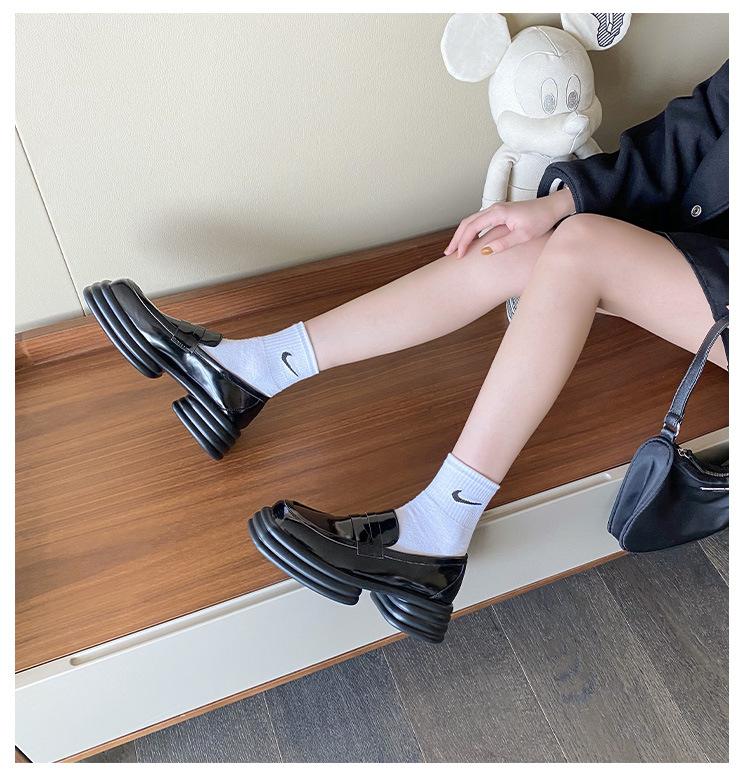 Cos White JK Platform Flats Girls Oxfords Women Wide Toe Bullock College Students Elevated Creepers Lady Derby Boat Shoes 5 чёрный 9433₽