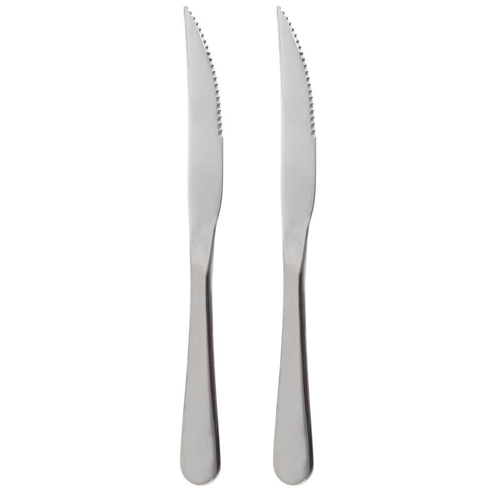 Stainless Steel Serrated Steak and Burger Knives 23cm 2-Pack