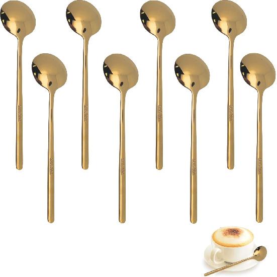 5  Gold Coffee Spoons 8Pcs 5.25  - Gold Tea Spoons Small Coffee Spoons for Coffee Bar - Espresso Spoons Dessert Spoons for Tea - Coffee Stirring