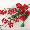 Green Leaves Artificial Foam Berries Branch Faux Good Luck Fruits Plastic Simulation Fruit Tree Elegant Realistic Fake Plants