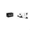 Retro Wooden Remote Organizer with Panda Shape Wall Clock Practical Sturdy Modern Cute Home Decor