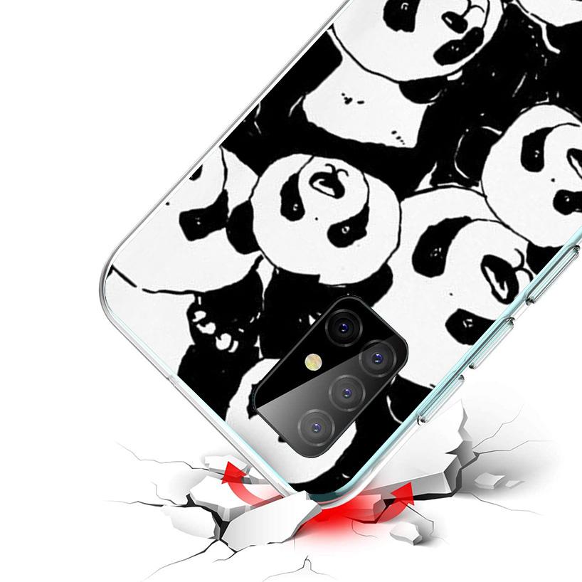 Cartoon Cute Panda Bear Phnoe Case for Samsung Galaxy A17 A37 A57 A16 A26 A36 A56 A15 A14 A13 A55 A54 A53 A35 A34 A33 A25 A24 A2