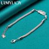 925 Sterling Silver Fish Chain Bracelet For Women Wedding Engagement Party Fashion Jewelry