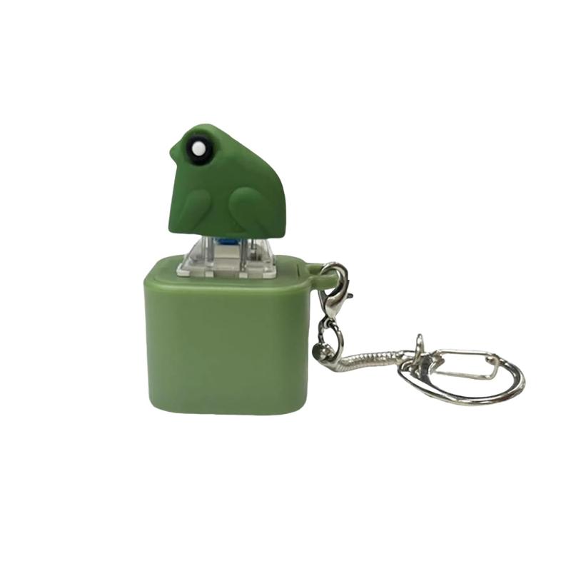 

Croaking Frog Fidget Toy Keychain Rechargeable Frog Keychain With Sound & Led Lights, Funny Frog Keyboard Clicker Stress Relief зелёный