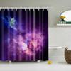Beautiful Cosmic Starry Sky Scenic Astronomical Shower Curtains Frabic Waterproof Polyester Bathroom Curtains With Hooks 180X180