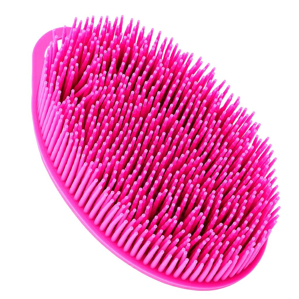 Double Sided Shampoo Brush Exfoliating Massage Silicone Hair Wash Brush with Hanging Hole