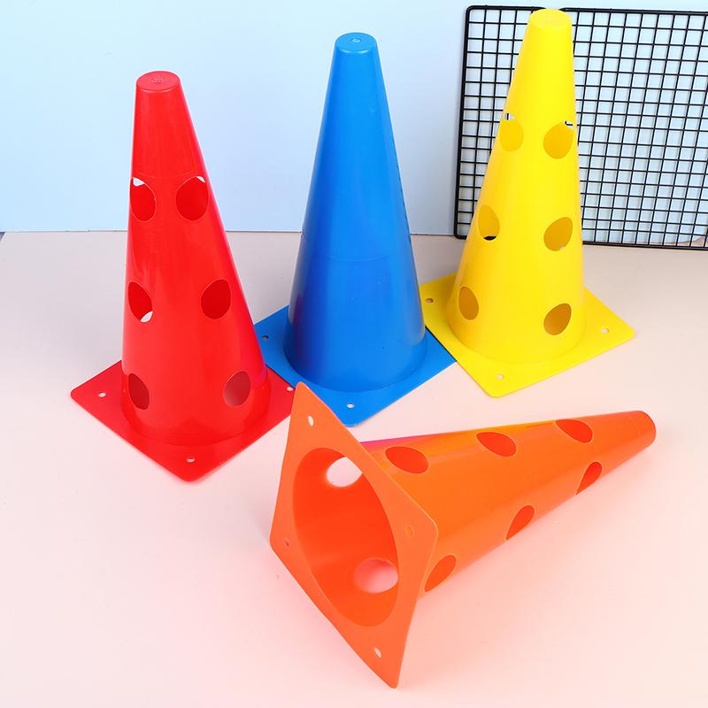 5Pcs 32Cm Barrier Football Road Flat Training Cone Perforated Sign Obstacles Road Cones Soccer Basketball Training Equipment