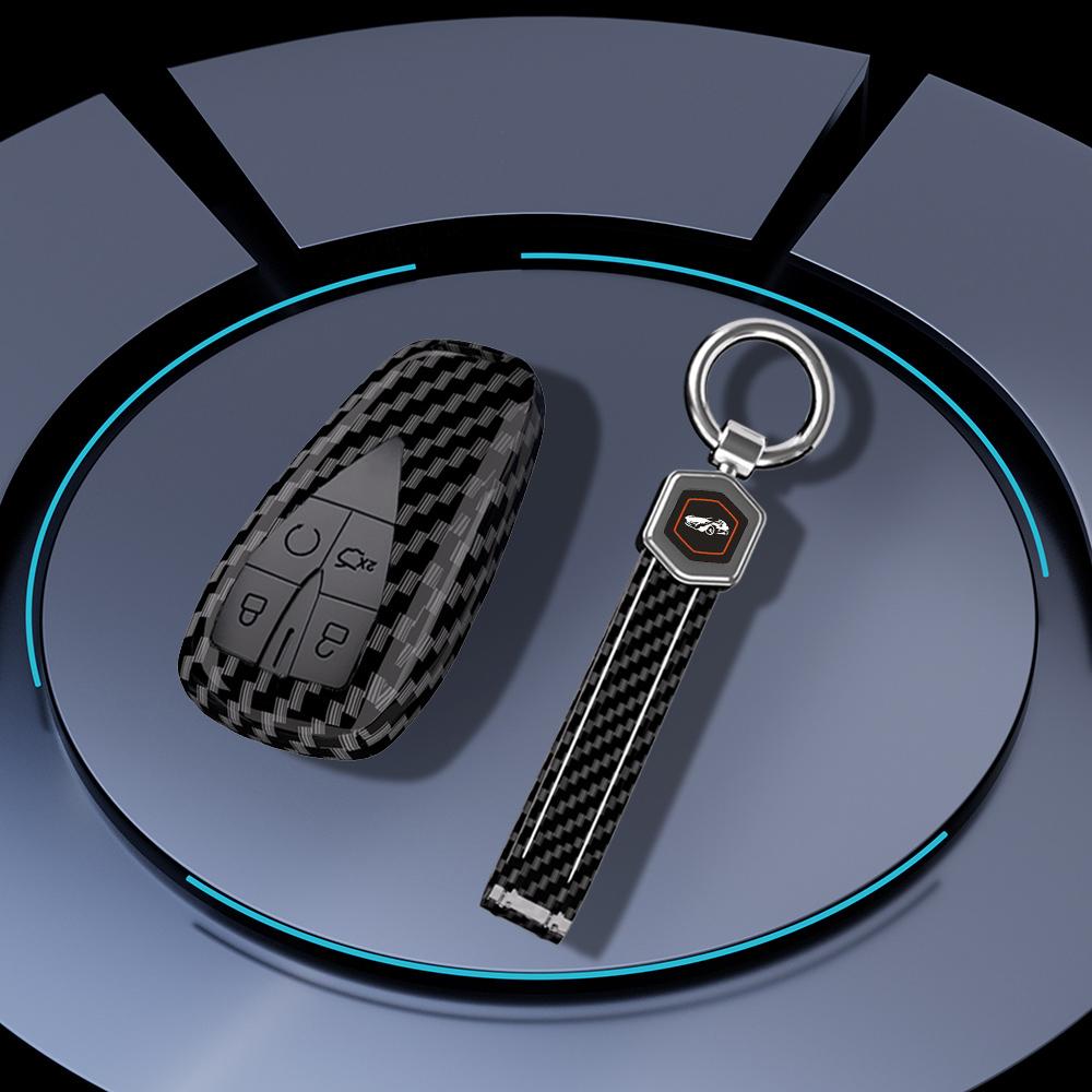 Abs Carbon Fiber Car Key Case Cover Shell For Changan Unit Unik Cs35Plus Cs55 Plus Cs75 Plus Oshan X7 X5 Car Accessories