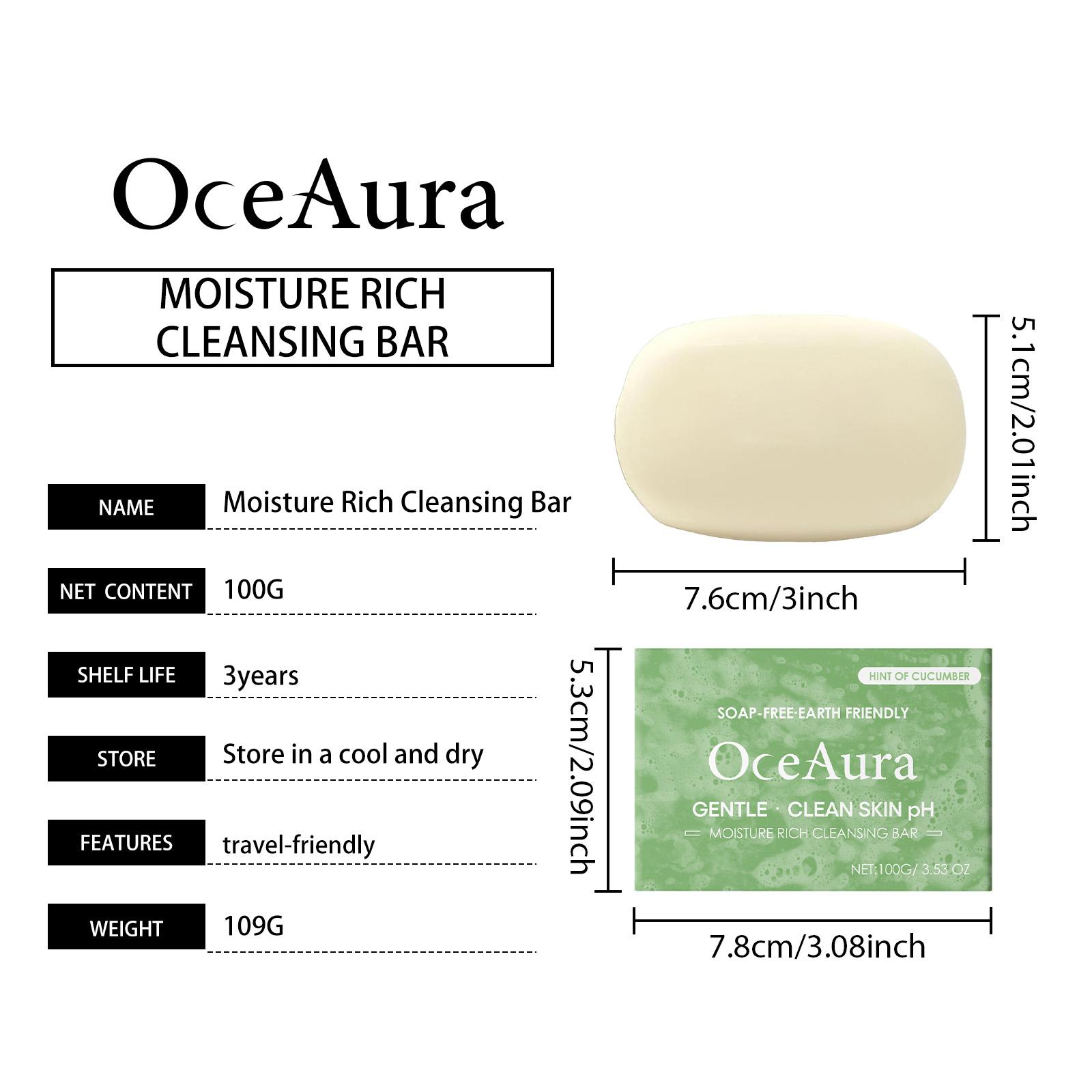 Cleansing Bar Soap, Gentle Formula, Full Body Cleansing, Hydrating & Moisturizing, 2 in 1 Body Wash & Facial Cleanser 100g