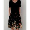 Women Loose Summer Floral Vintage Sexy Ruffles Pocket Dress