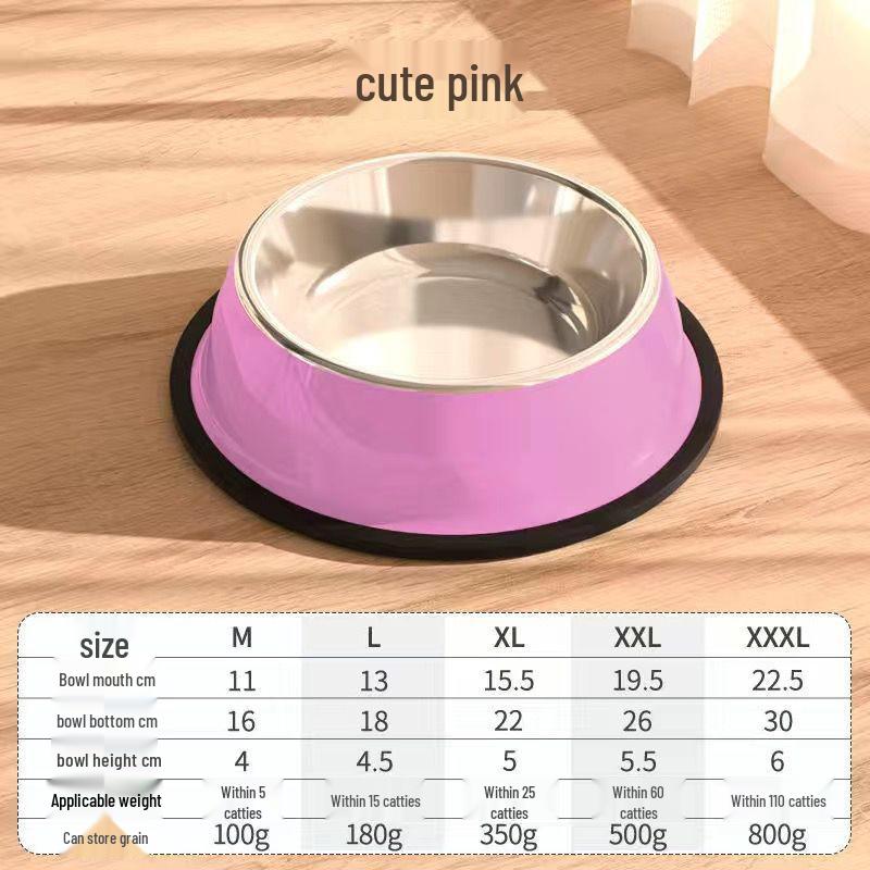 Anti-Spill Stainless Steel Pet Bowl for Dogs & Cats - Available in Small & Large Sizes