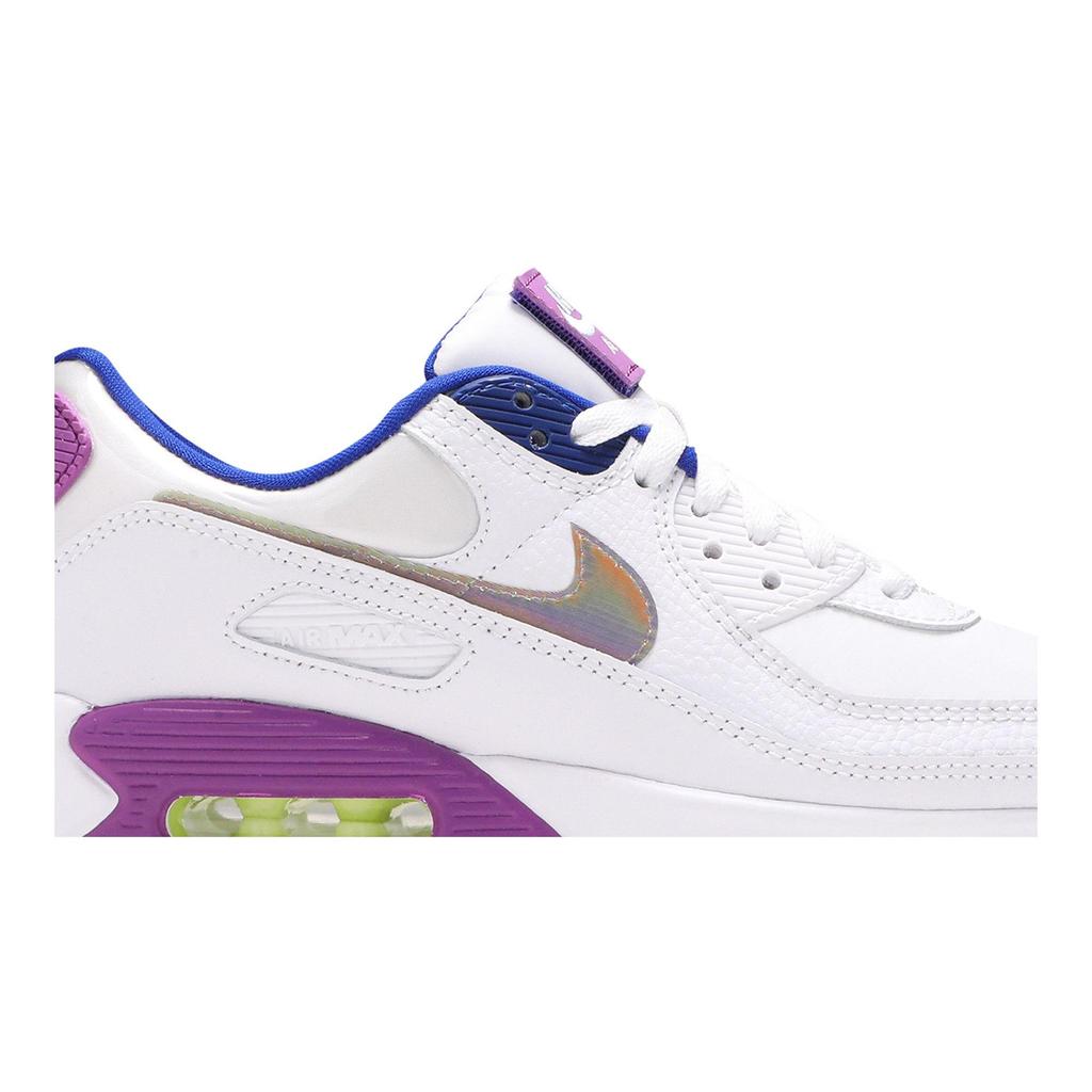 Nike Womens Air Max 90 SE 'Easter' (women's sizes) White / Multi Color / Purple Nebula Running Shoes CJ0623 100