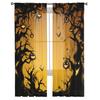 Halloween Bat Pumpkin Curtain Window Tulle Living Room Bedroom Kitchen Chiffon Treatment Decorations Curtains Light Filtering Polyester Sitting