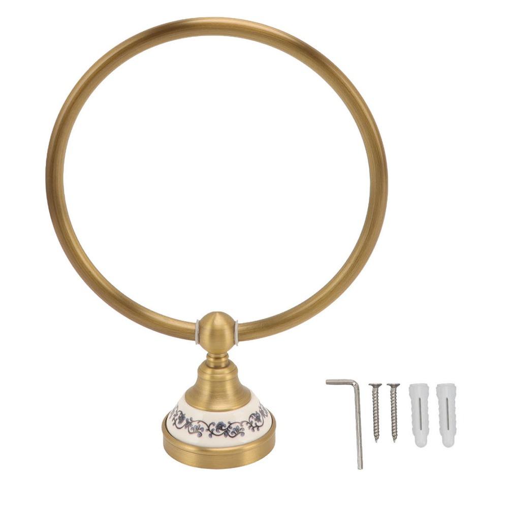 Antique Brass Finish Towel Ring Copper Towel Hanger Durable Towel Rack Bathroom Toilet Kitchen