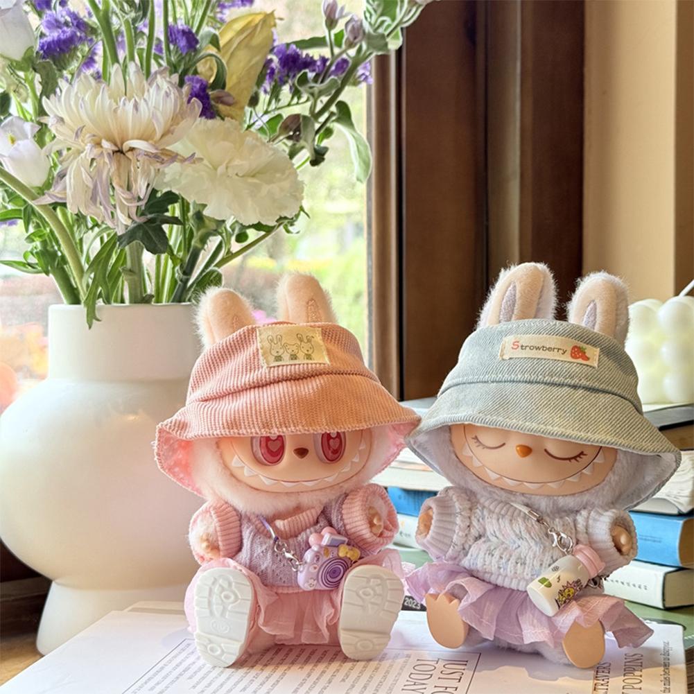 For 17cm Labubu Doll Clothes Fashion Clothes Dresses Doll Clothes Color Match Sweater Dolls Accessories Cute Decoration Little Clothes