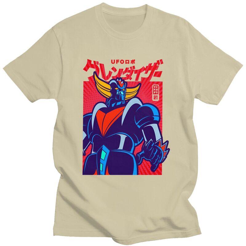 Custom Grendizer UFO Robot Goldorak T Shirt for Men Tshirt Leisure Tees Short Sleeve Tshirts Loose Fit Clothing Gift