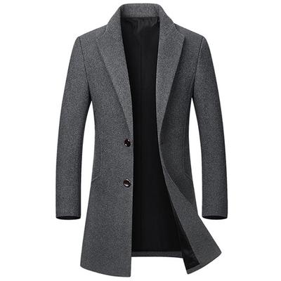 Winter Wool Jackets Men Casual Slim Outwear Long Trench Coat
