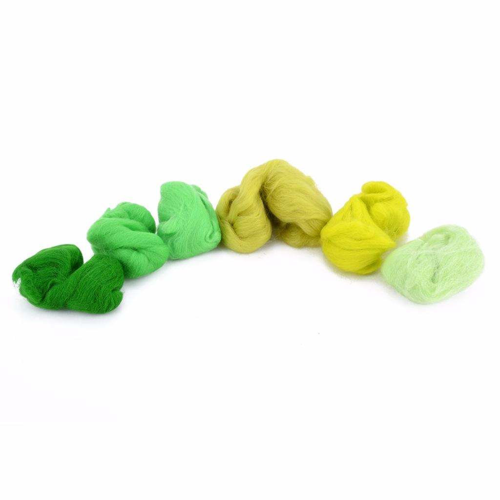 New 60g MERINO Woodland Green Shades Dyed Wool Tops Roving For Needle Felting