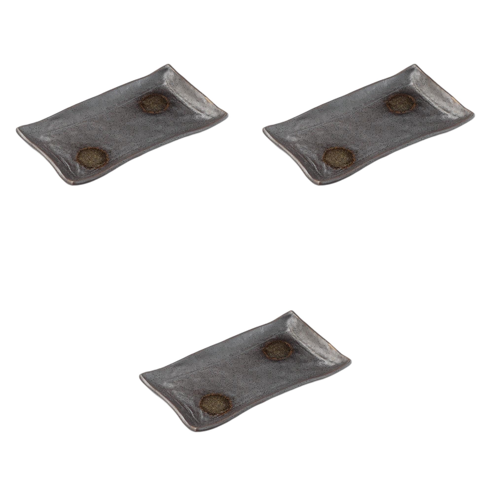 

Set of 3 Rusted White Blown New Pottery Plates x 12 x Pottery Setomonohonpo [22 2cm] Plates, Ceramic,