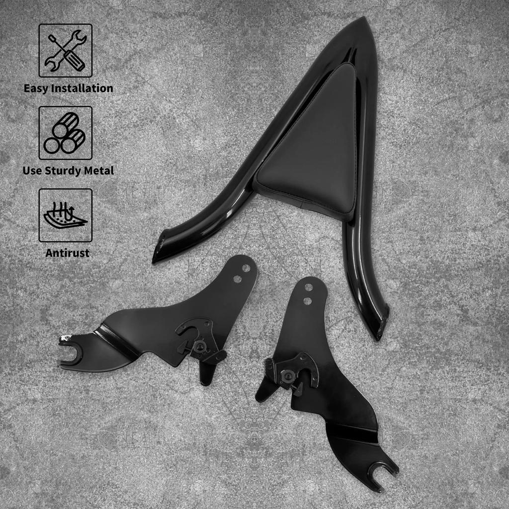 HDBUBALUS Motorcycle Sissy Bar Backrest with Removable Triangular Backrest for Passenger Sissy Rear Passenger Sissy Bar for Harley Road Road Street