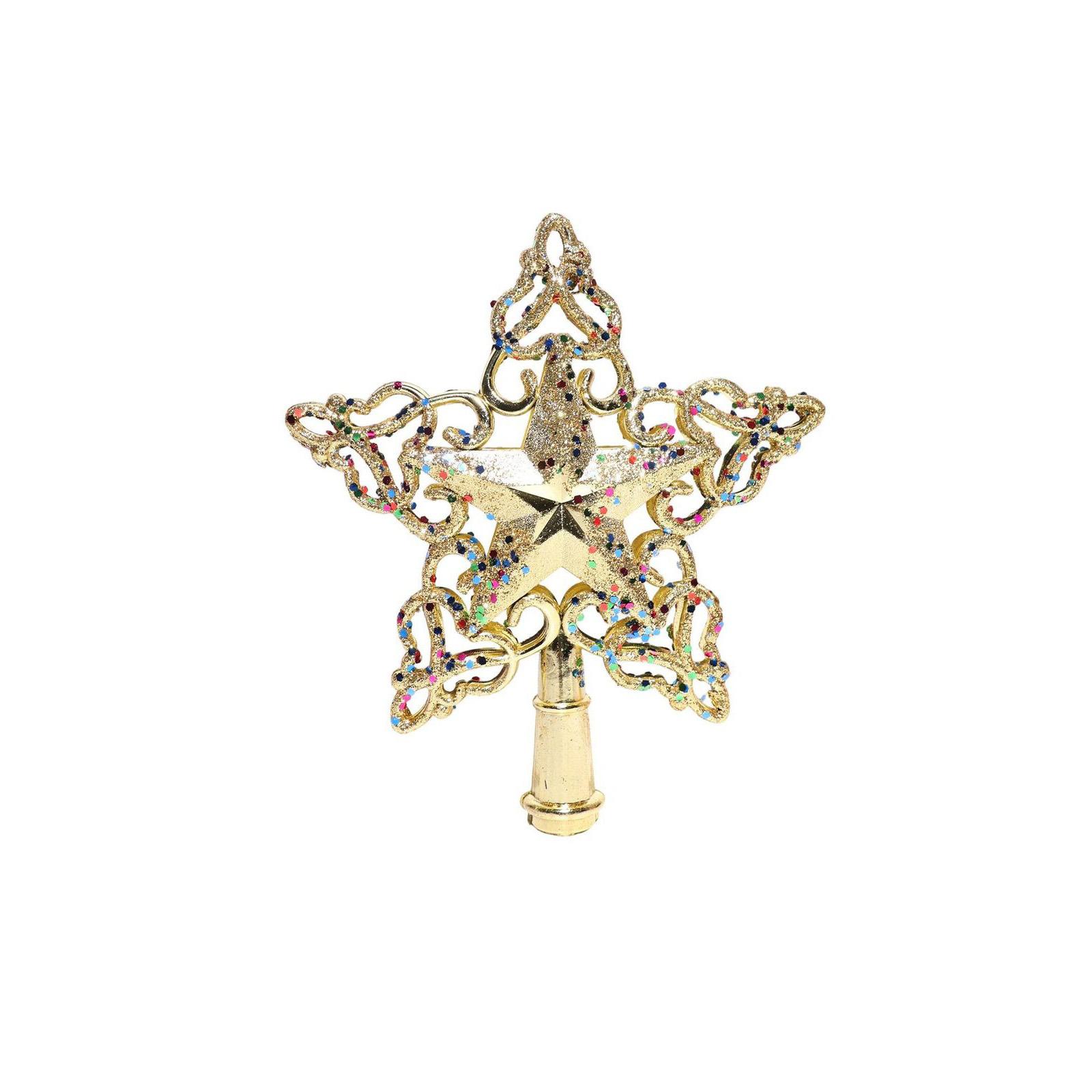 

Christmas Hollow Lace Colorful Sequins Five-pointed Star Tree Top Star Decoration Christmas Tree Top Star Scene Three-dimensional Decoration Ornaments One Size золотой