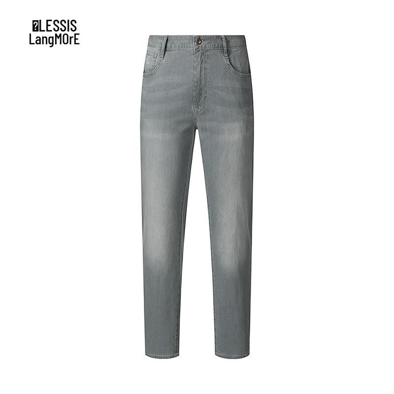 Lilang Men's Natural Cotton Blend Cropped Jeans