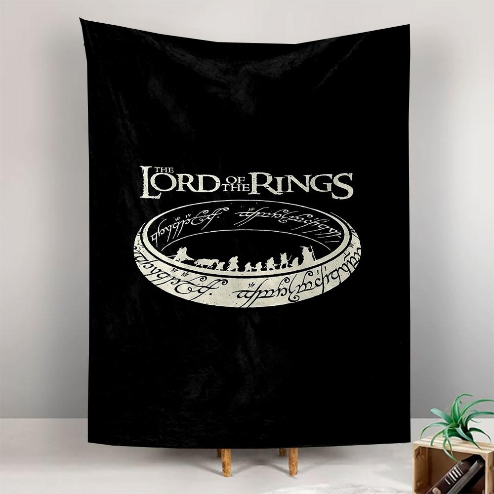 The Lord of the Rings One Ring Wall Tapestry Elvish Script Fellowship Silhouettes Fantasy Decor for Bedroom Game Room Gift