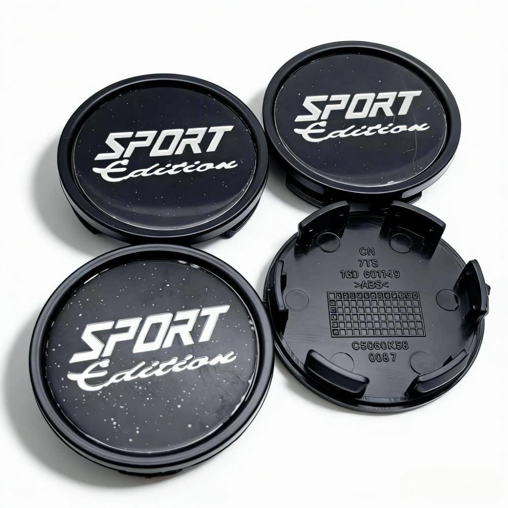 4pcs Sport Edition Logo Badge Emblem Car Wheel Center Caps 58MM Clips 53MM Wheels Hub Cap Rim Hubcaps Dust Cover Car Accessories