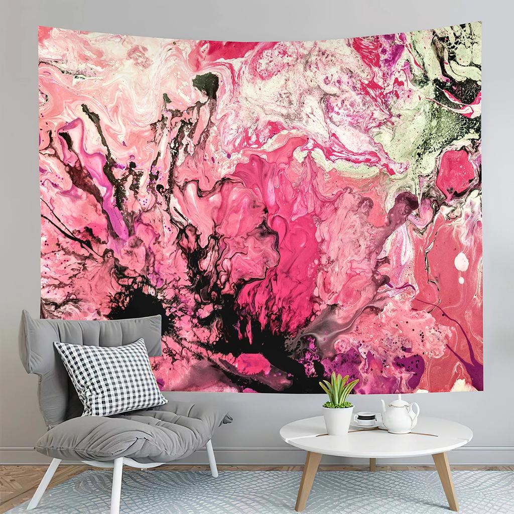 Marbling Tapestry Blue Pink Watercolor Tapestry Abstract Style Tapestry Wall Hanging Tapestries Bedroom Home Living Room Dorm