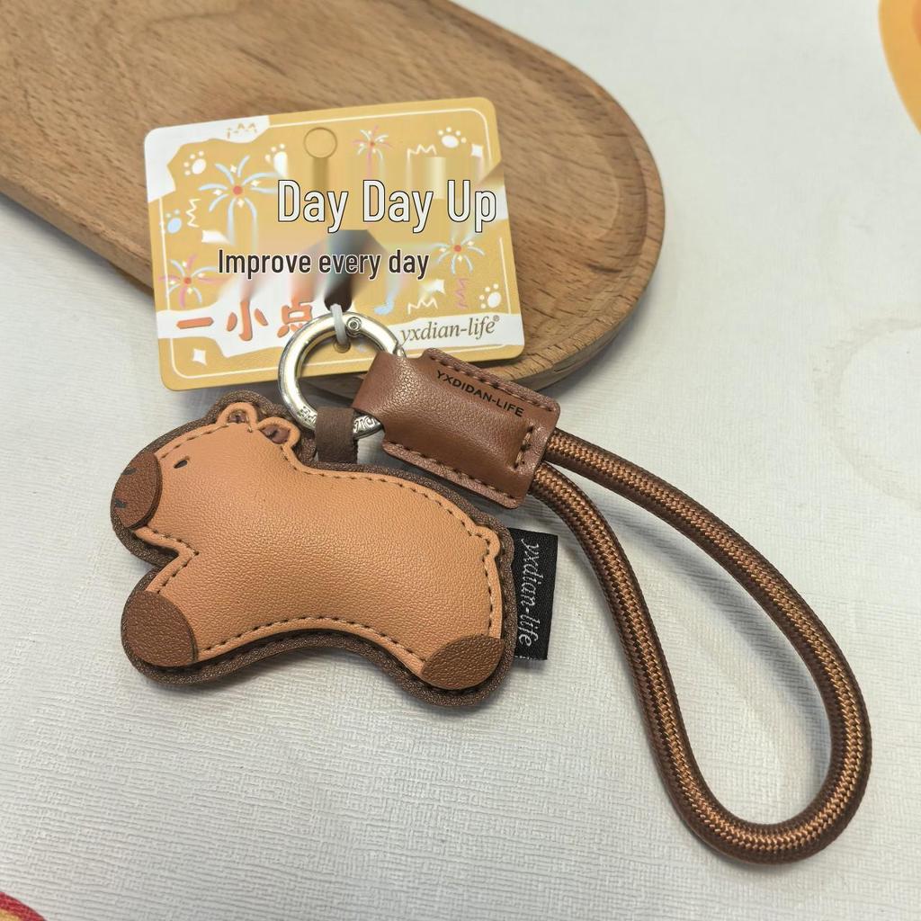 PU Leather Sausage Dog Keychain: Cute INS Style Animal Pendant